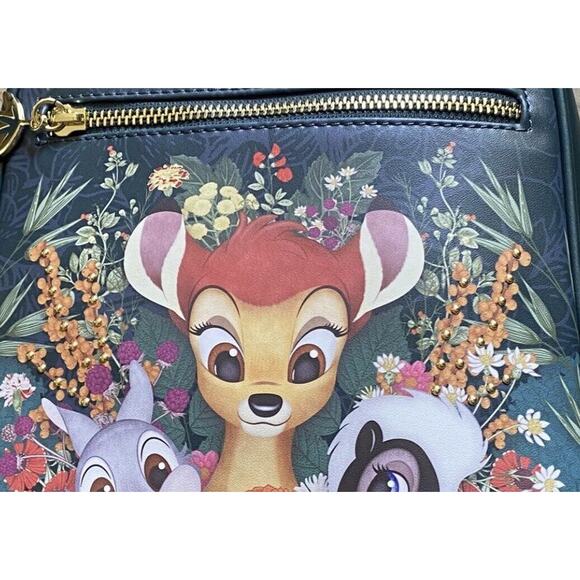 Loungefly Bambi And Friends Floral Forest Mini Backpack Green Spring main image 7